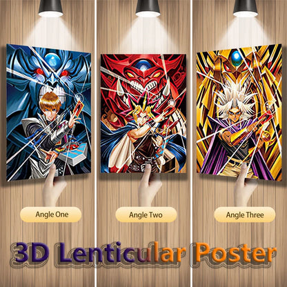 Anime Art Yu-Gi-Oh! Seto Kaiba/Yugi Muto/Marik Ishtar 3D Lenticular Posters Painting Home Decor(Without Frame)