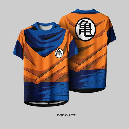 New Football Jerseys Japanese Anime Bandai Dragon Ball Goku Saiyan T-shirt Sporty Street Loose for Men and Children Christmas