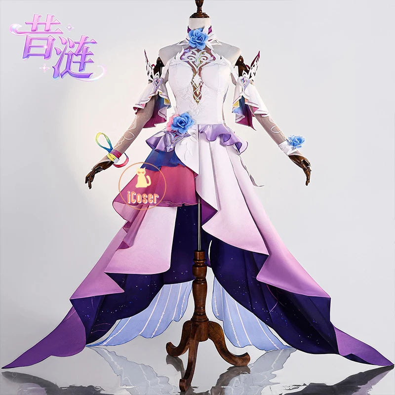 Honkai Star Rail Cyrene Cosplay Costume Wig Dress Headwear Earrings New Skin Outfit Elysia Amphoreus Halloween Party Women Girls