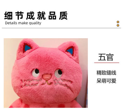 Cute Polka Dot Cat Plushie Doll Internet Famous Plush Toy Cat Doll Pillow Cushion for Girls Sleeping Gift Charming Skin-Friendly