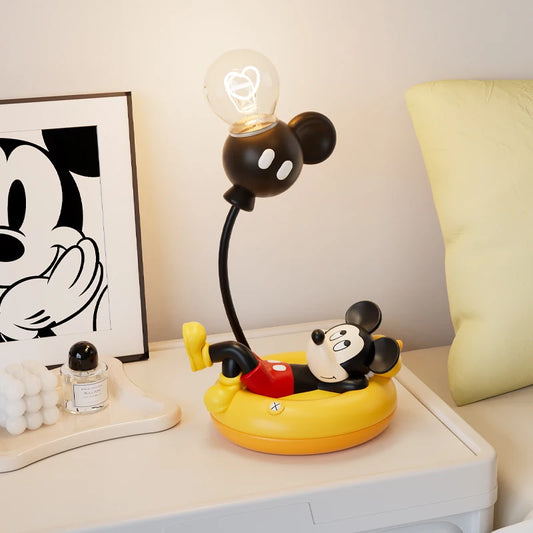Mickey Figurine Night Light Cartoon Mickey Mouse 3d Doll Reading Lamp Cute Desktop Decor Statue Creative Desk Lamp for Kids Gift