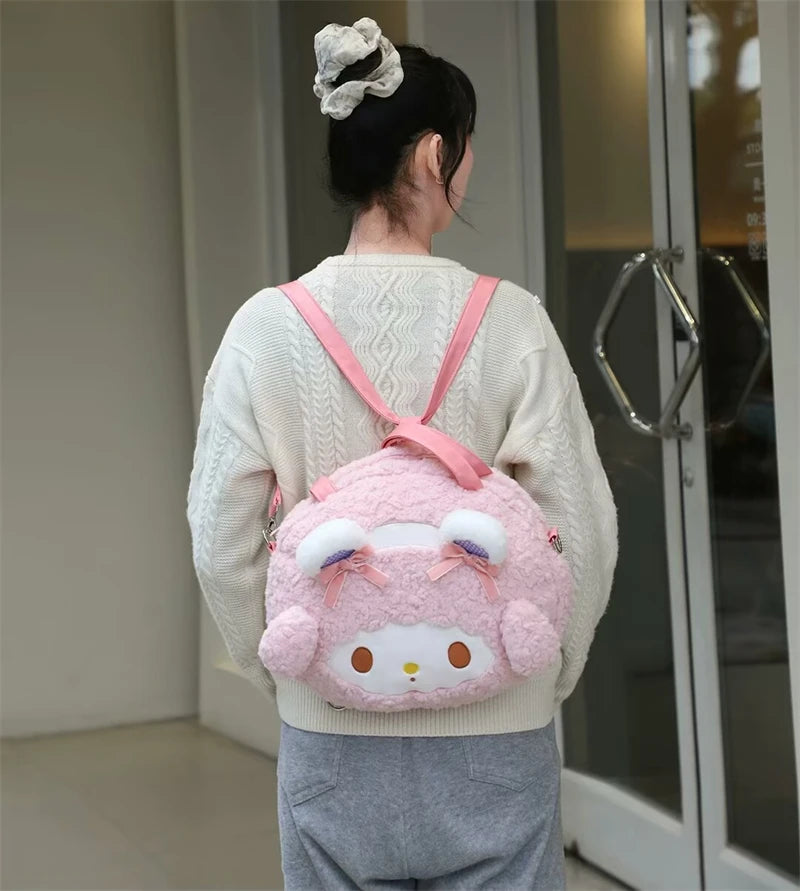 Sanrio Cinnamoroll Shoulder Bag Multipurpose Handbag Kawaii Backpack Messenger Bag Plush Bag My Melody Sweet Piano Lolita Bag