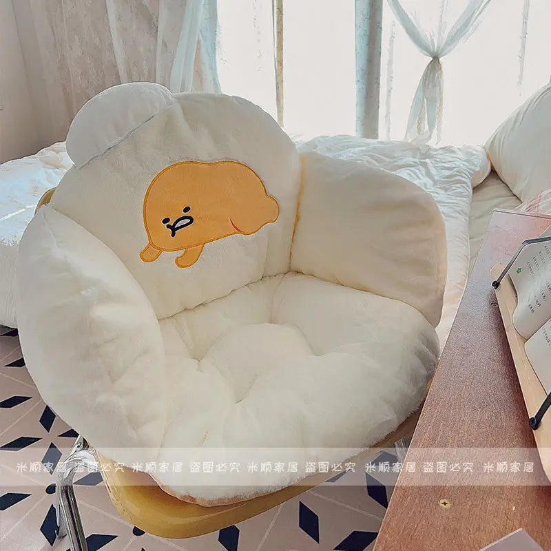 Comfortable Gudetama Seat Cushion Thickened Stuffed Anime Sitting Cushion Chair Warm Butt Bay Window Cushion Home Decor Gifts