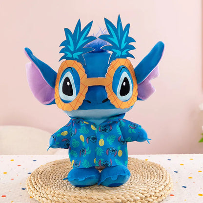 Disney Kawaii Plush Toy Stitch with Sunglasses Cute Pineapple Doll for Kids Birthday Xmas Gift Stuffy Animal Plushie Soft Toy