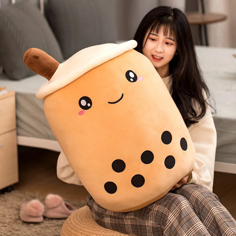 24/50cm Kawaii Family Milk Bubble Tea Cup Plush Toy Cute Animal Peluche Fruits Flavor Drink Shaped Hug Pillow Kids Home Decor