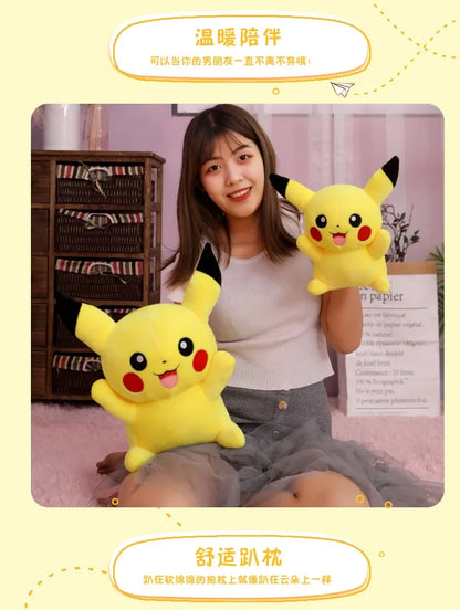 25/45/55/65CM Pokemon Pikachu Plush Doll Japanese Cartoon Animal Stuffed Children's Pikachu  Ornament Cushion Plushies Gift