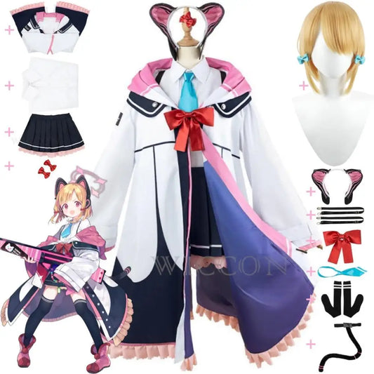 Blue Archive Saiba Momoi Cosplay Costume Set Polyester Asian Size