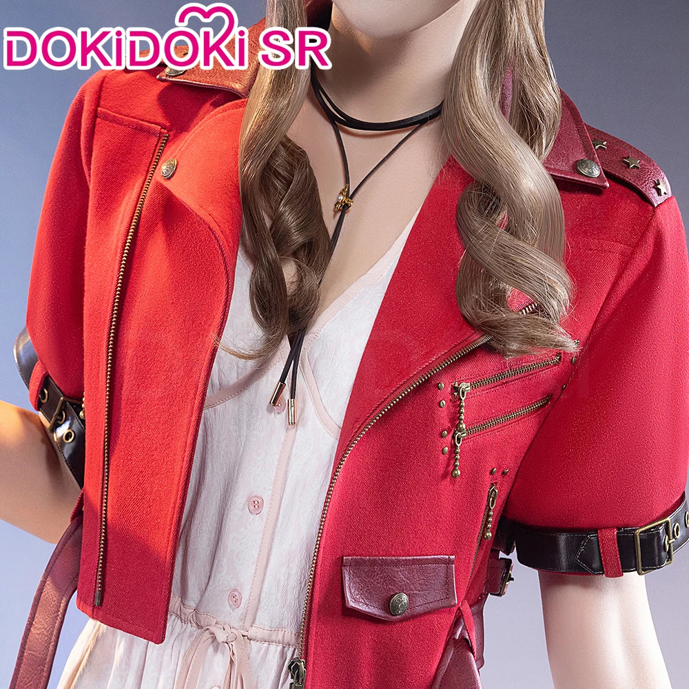 Aerith Cosplay Costume Game FF Cosplay【S-3XL】DokiDoki-SR Women White Dress Aerith Costume Plus Size