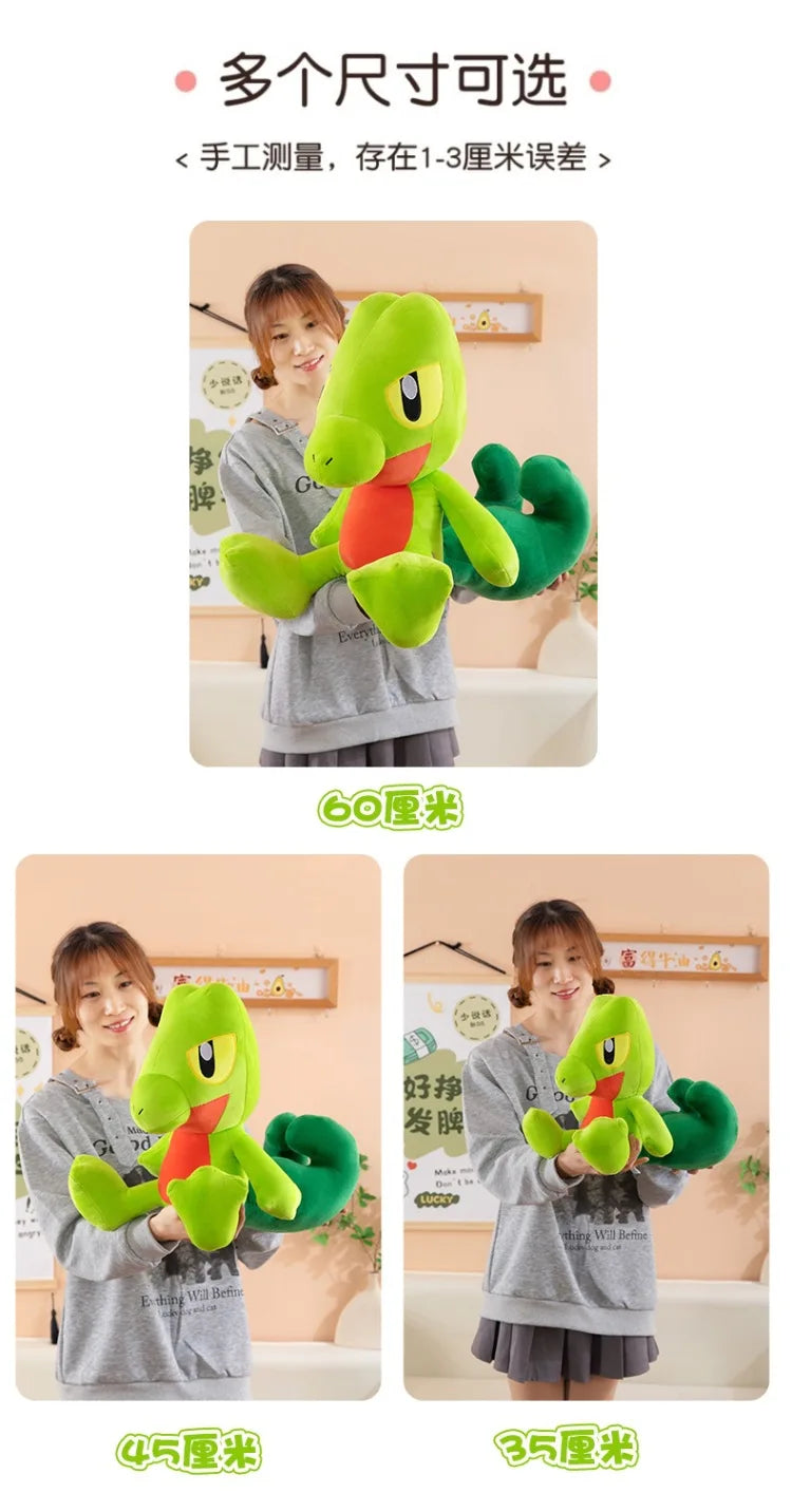 35-60CM Big Size Treecko Plushies Pokemon Anime Cartoon Peluche Kawaii Ornament Comfortable Soft Doll Children's Toy Gifts