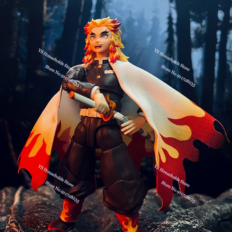 1/12 Rengoku Kyoujurou Anime Figure Mini Red White Cloak Toys Clothes Accessory For 6" Demon Slayer Shf Figma BUZZmod Soldier