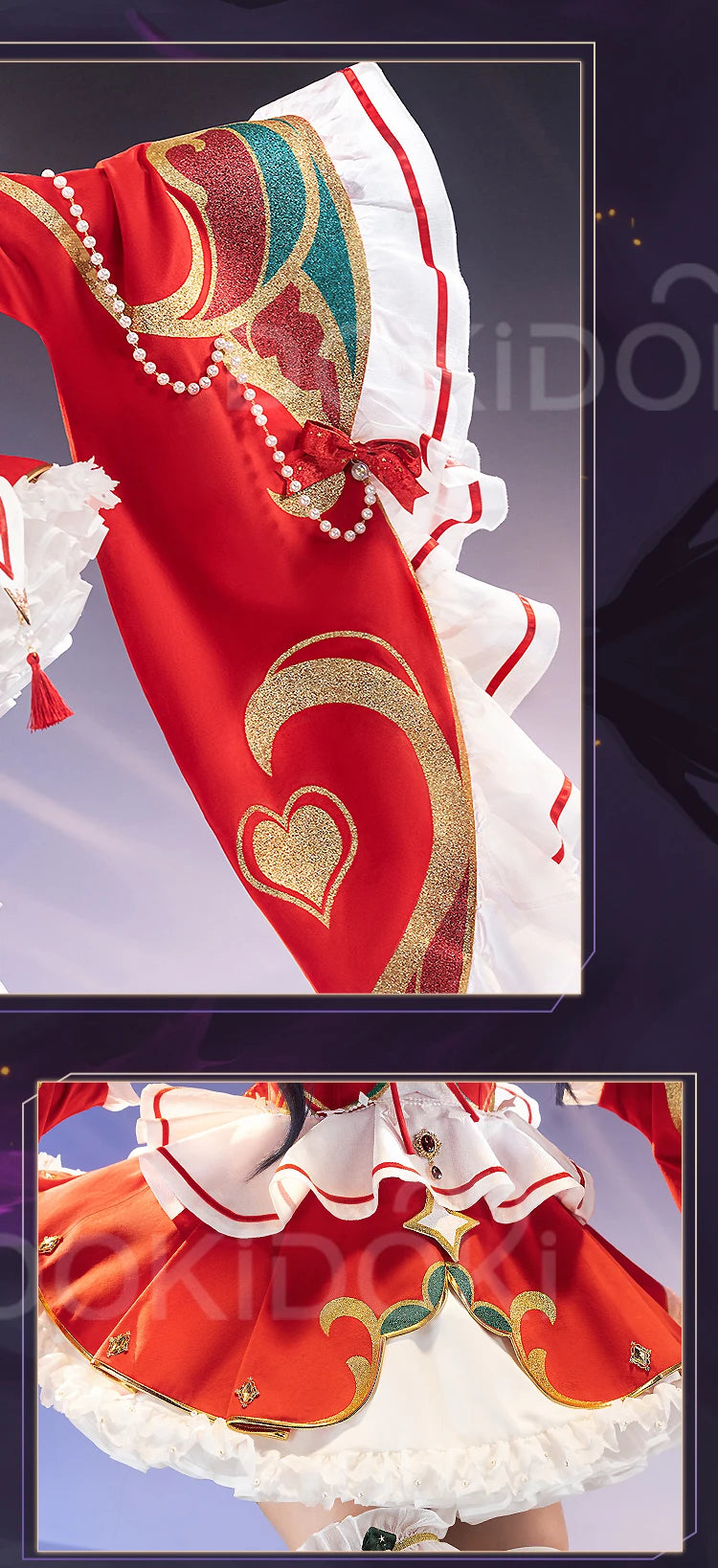 Ahrii Doujin Cosplay Costume Game Cosplay【S-3XL】DokiDoki-R Ahrii Red Dress Christmas Cosplay Women Costume Plus Size