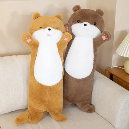 Super Soft Long Size Standing Otter Plushie Stuffed Hair Plush Lifelike Bear Aquatic Doll Toys Hug Throw Pillow Cushion Kids