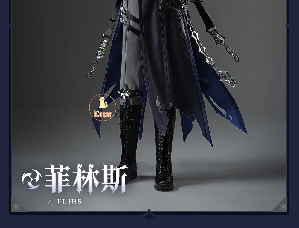 Genshin Impact Kyryll Chudomirovich Flins Cosplay Costume Wig Uniform Game Cos Outfit Halloween Party for Women Men Carnival Set