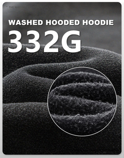 ZODF 2024 Winter Unisex Washed Fleece Hoodies 360gsm Warm Loose Retro Hooded Sweatshirts HY0870