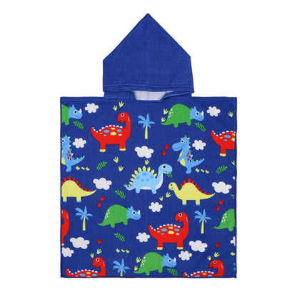 80-130cm Baby Bathing Towel Towel Kids Hooded Bath Beach Poncho Towels Shark Dinosaur Stitch Bathrobe Child Towels