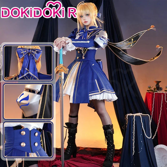 IN STOCK Saber Cosplay Costume Game Honkai: Star Rail x Fate Stay Night【S-2XL】DokiDoki-R Halloween Saber Costume Plus Size