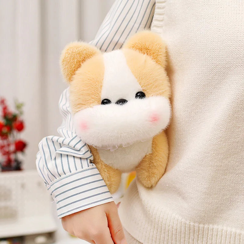 ZU Kawaii Teddy Pets Lifelike Fluffy Puppy Soft Doll Cute Small Chow Pomeranian Corgi Yorkie Dog Plush Toys Gift For Girl