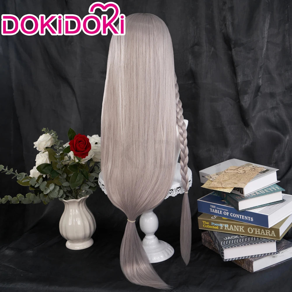 IN STOCK Jilll Warrick Wig Game FF Cosplay DokiDoki Wig Jilll Warrick Women Grey Long Hair High Heat Resistang Wig Free Cap