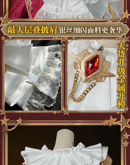 Identity V Hullabaloo Mike Morton Brightest Star Cosplay Costume Wig Uniform Hat Props Halloween Party for Women Men Carnival