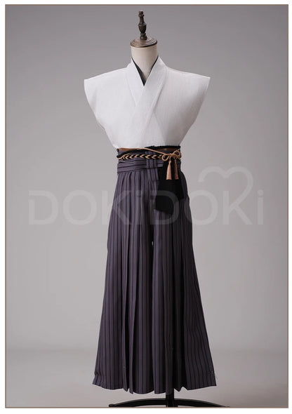 Kotoyuki Tsuneki Cosplay Costume Game【S-2XL】DokiDoki-R Men White Black Kimono Fox Mask Cosplay Suits Plus Size