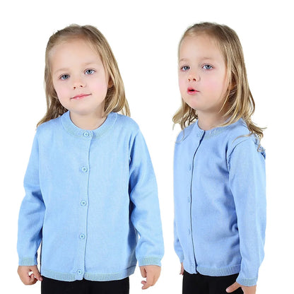 Boys Girls Sweater Cardigans 1 to 2 3 4 5 6 7 8 9 Years 2024 Cotton Baby Kids Sweaters Plain Knit Spring Autumn Children Clothes