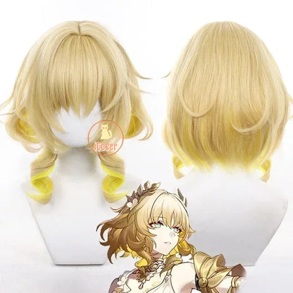 Honkai Star Rail Aglaea Cosplay Costume Wig Dress Headwear Ring Amphoreus The Goldweaver Metal Props Halloween Party Women Girls