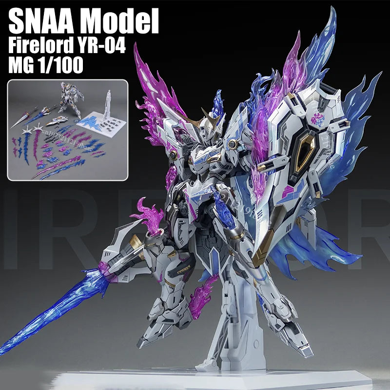 SNAA Model Firelord YR-04 MG 1/100 Purple Version Assembly Model Kit Toy Fire Lord Particle Awakening Action Figures Plastic Gif