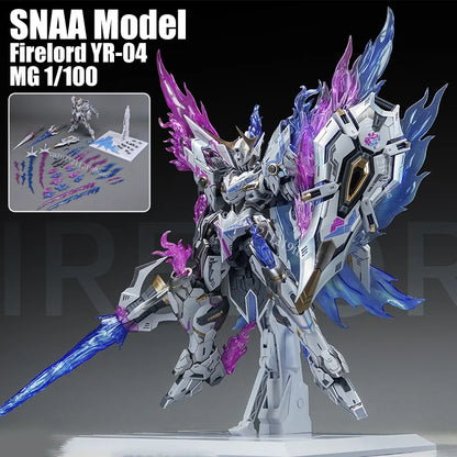 SNAA Model Firelord YR-04 MG 1/100 Purple Version Assembly Model Kit Toy Fire Lord Particle Awakening Action Figures Plastic Gif