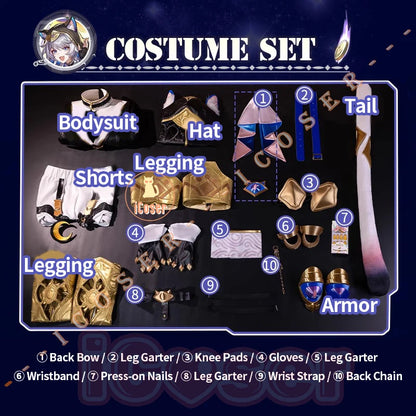 iCoser Honkai Star Rail Cipher Cosplay Costume Wig Bodysuit Uniform Cifera Tail Halloween Party for Women Girls Festival Props