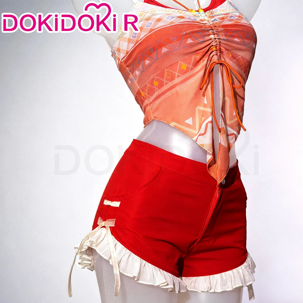 IN STOCK Heroine Hunter MC Cosplay Costume Game Love and Deepspace DokiDoki-R Women Red Swimsuit Costume Caleb Cosplay Halloween