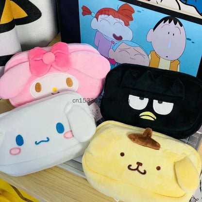 Large Capacity Storage Bags Plush Bag Kuromi My Melody Cinnamoroll BADBADTZ-MARU Cosmetic Bag High Quality Pencil Case Gift Girl