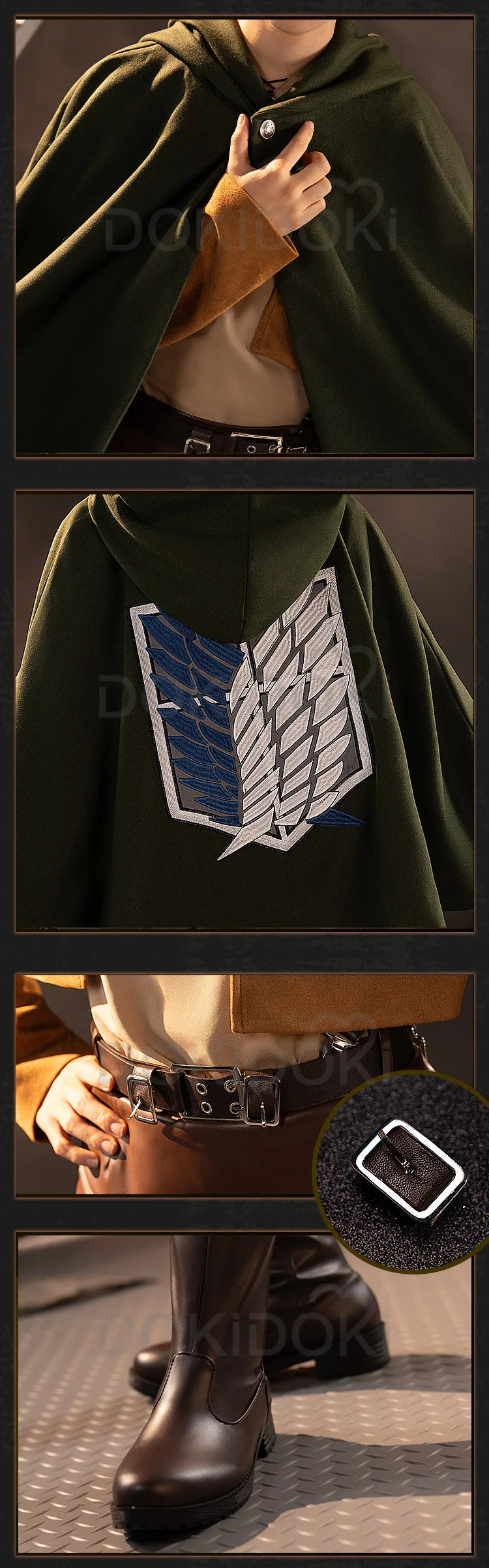 IN STOCK Erenn Mikasaa Levii Hangee Arminn Cosplay Costume Anime【S-3XL】DokiDoki-R Women Men Leather Plus size