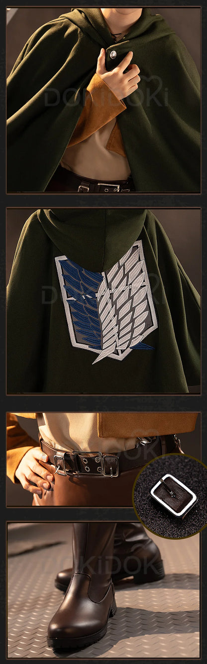 IN STOCK Erenn Mikasaa Levii Hangee Arminn Cosplay Costume Anime【S-3XL】DokiDoki-R Women Men Leather Plus size