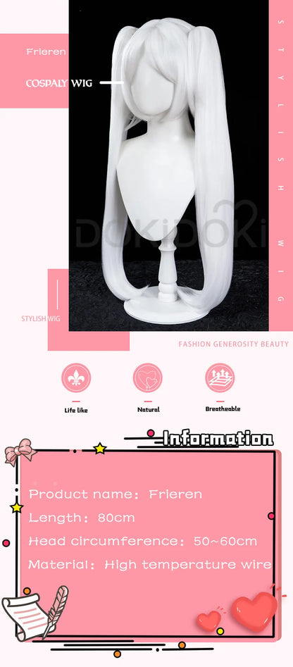 IN STOCK Frieren Wig Anime Frieren: Beyond Journey's End DokiDoki Frieren Cosplay Ear Clip Ears Free Cap
