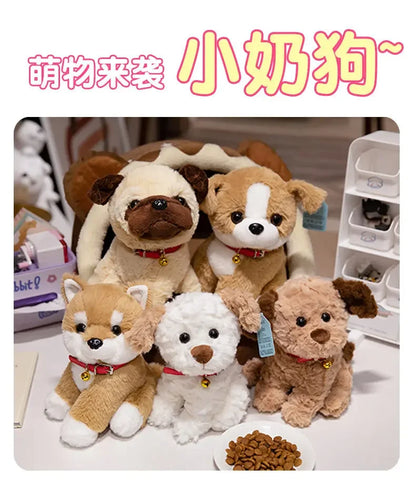 Cute Dog Plush Toy Soft Kawaii Puppy Doll Cartoon Animal Corgi Shiba Inu Pug Dog Stuffed Pillow Children Birthday Christmas Gift