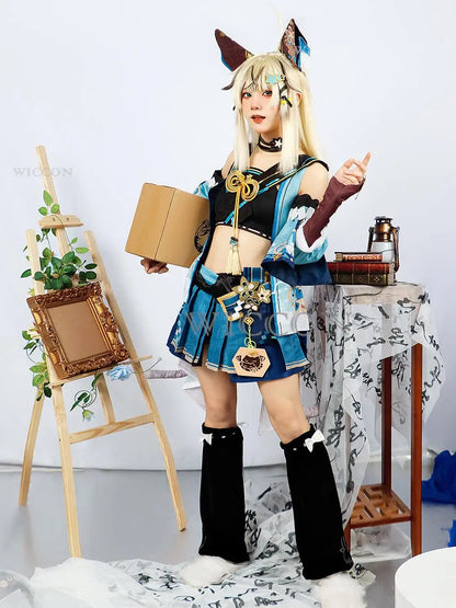 Genshin Impact Kirara Cosplay Costume Set Polyester