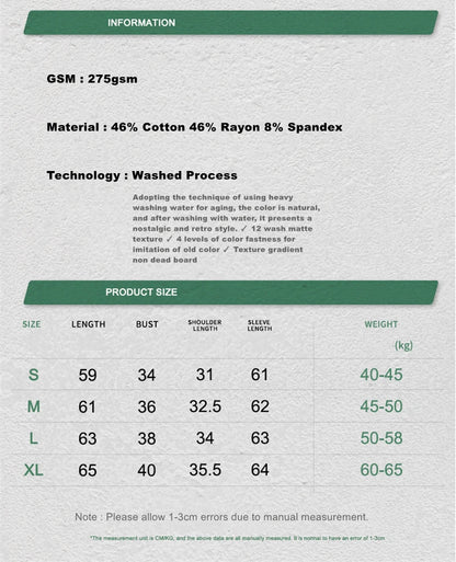 ZODF Retro Sexy Women Autumn Washed 275gsm T Shirt Ladies Girls Distressed Side Pleated Full Sleeve T-Shirts Tees HY1107