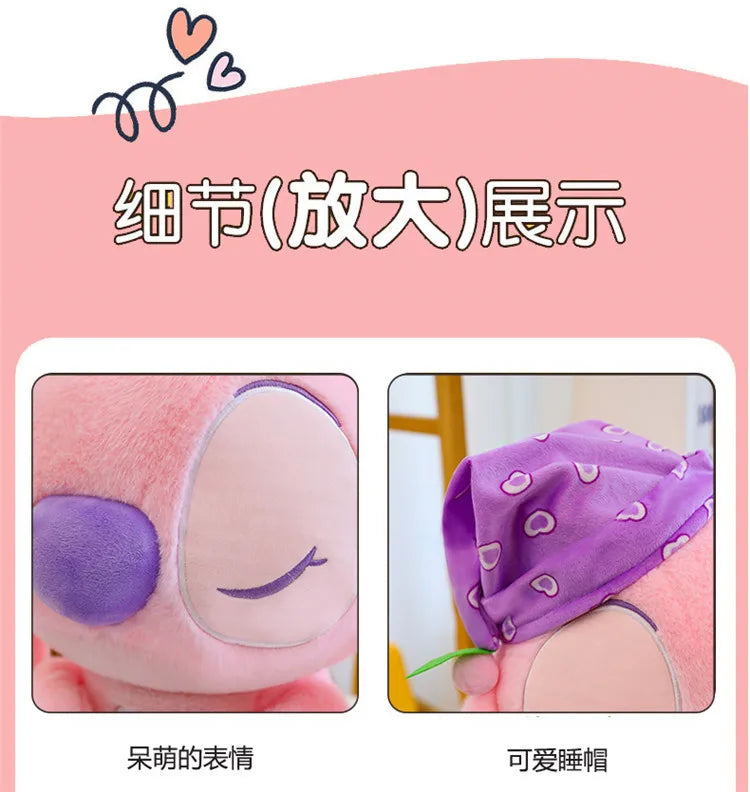 80cm Large Big Size Disney Stitch Sleeping Cute Anime Plush Stuffed Doll Room Plushies Pillow Ornaments Children's Holiday Gifts