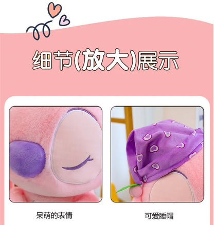 80cm Large Big Size Disney Stitch Sleeping Cute Anime Plush Stuffed Doll Room Plushies Pillow Ornaments Children's Holiday Gifts