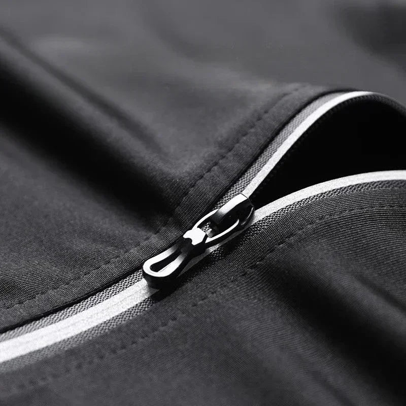 Men’s Fitness Running Set Tight-Fit Quick-Dry Sportswear for Autumn Night Runs Training and Cycling Gear