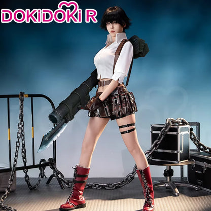 IN STOCK Lady Cosplay Costume Game【S-2XL】DokiDoki-R Women White Suit Halloween Cosplay Lady Costume Plus Size