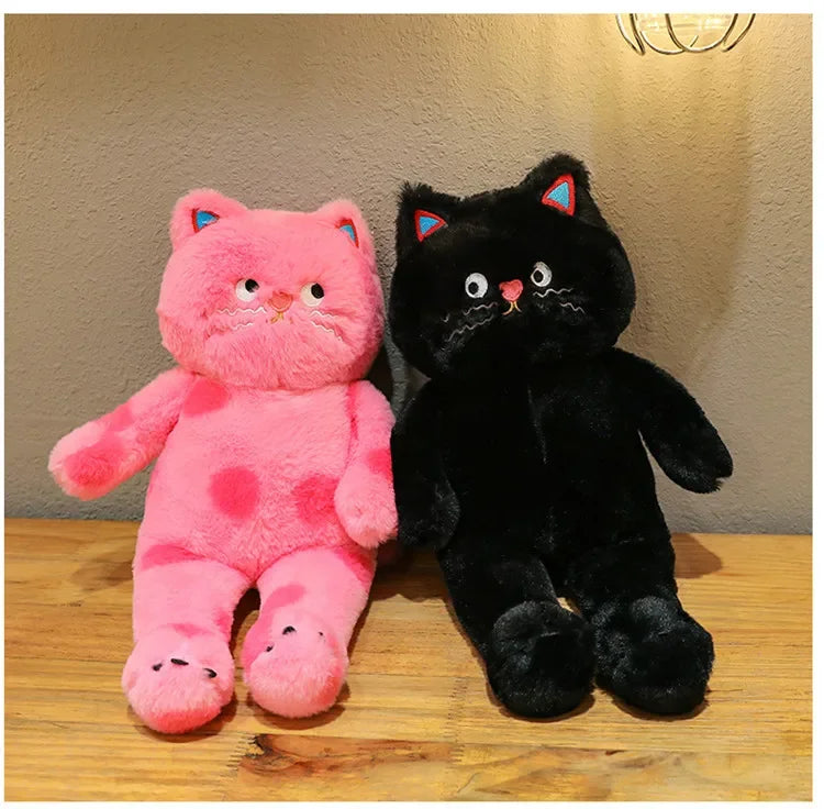 Cute Polka Dot Cat Plushie Doll Internet Famous Plush Toy Cat Doll Pillow Cushion for Girls Sleeping Gift Charming Skin-Friendly