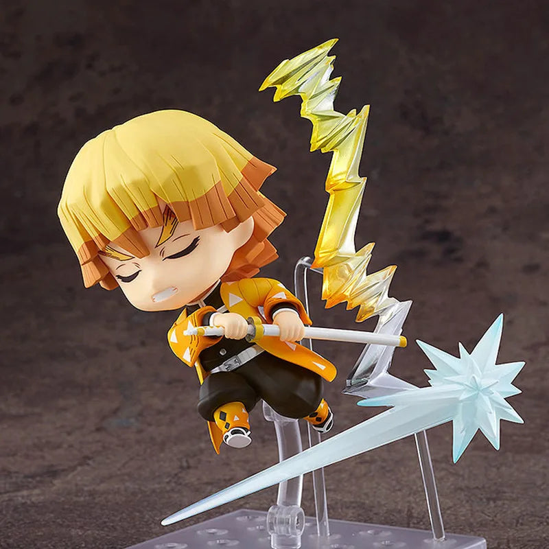 New 10CM Anime Demon Slayer Kimetsu No Yaiba Agatsuma Zenitsu Action Figures kawaii PVC Joint replaceable Figure Model Toy Gift