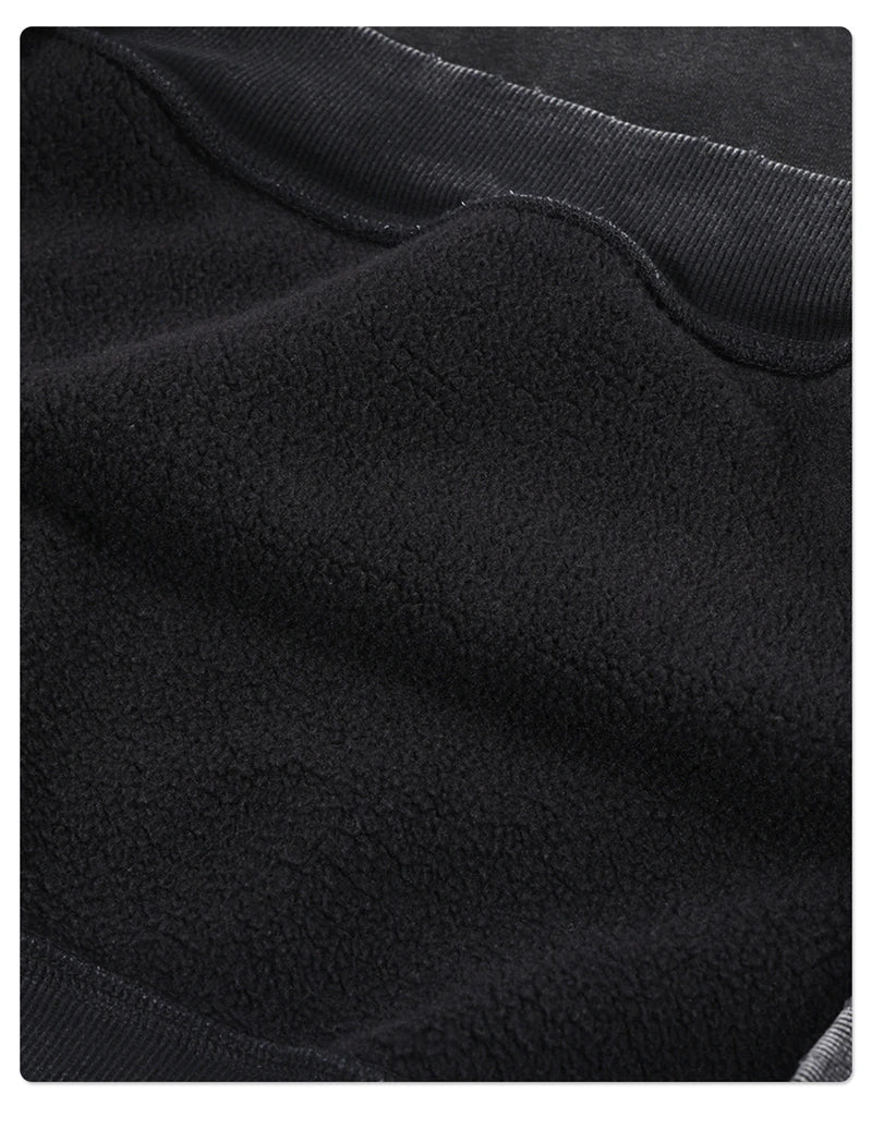 ZODF Retro Winter Washed 370gsm Man's Fleece Hoodie Unisex Distressed Thick Warm Buttons Hooded Pullovers Coats HY1169