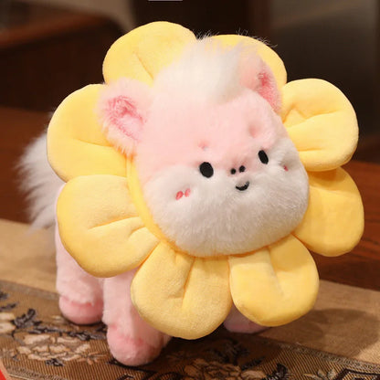22cm Cartoon Cute Horse Plush Toy Sunflower Lion Dance Decorative Pony Plushies Soft Doll Kawaii Lunar New Year Gift