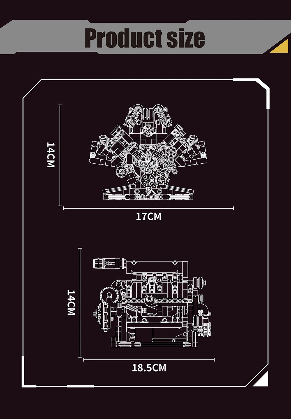 NEW Creative V8 Engine Model Set Building Block Technical Cars With LED Light Assembly Bricks Toys Decor Kids Christmas Gifts