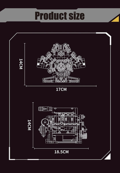 NEW Creative V8 Engine Model Set Building Block Technical Cars With LED Light Assembly Bricks Toys Decor Kids Christmas Gifts