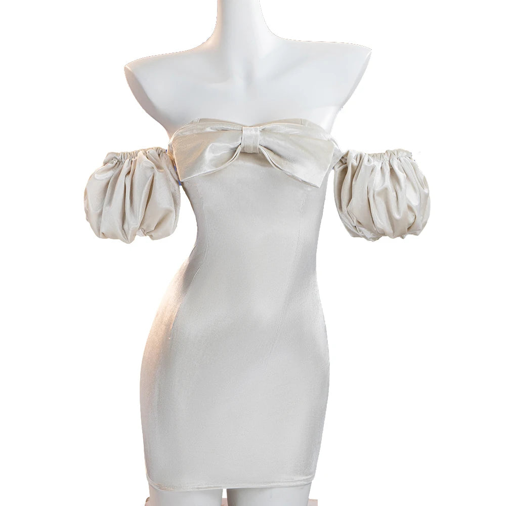 IN STOCK SUA Cosplay Costume Anime Alien Stage Cosplay DokiDoki-R Women Sexy White Dress Costume SUA Cosplay