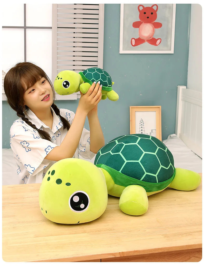 30-70cm Lovely Big Eyes Tortoise Plush Doll Toy Kawaii Soft Stuffed Animal Cushion Cartoon Small Sea Turtles Dolls for Kids Gift