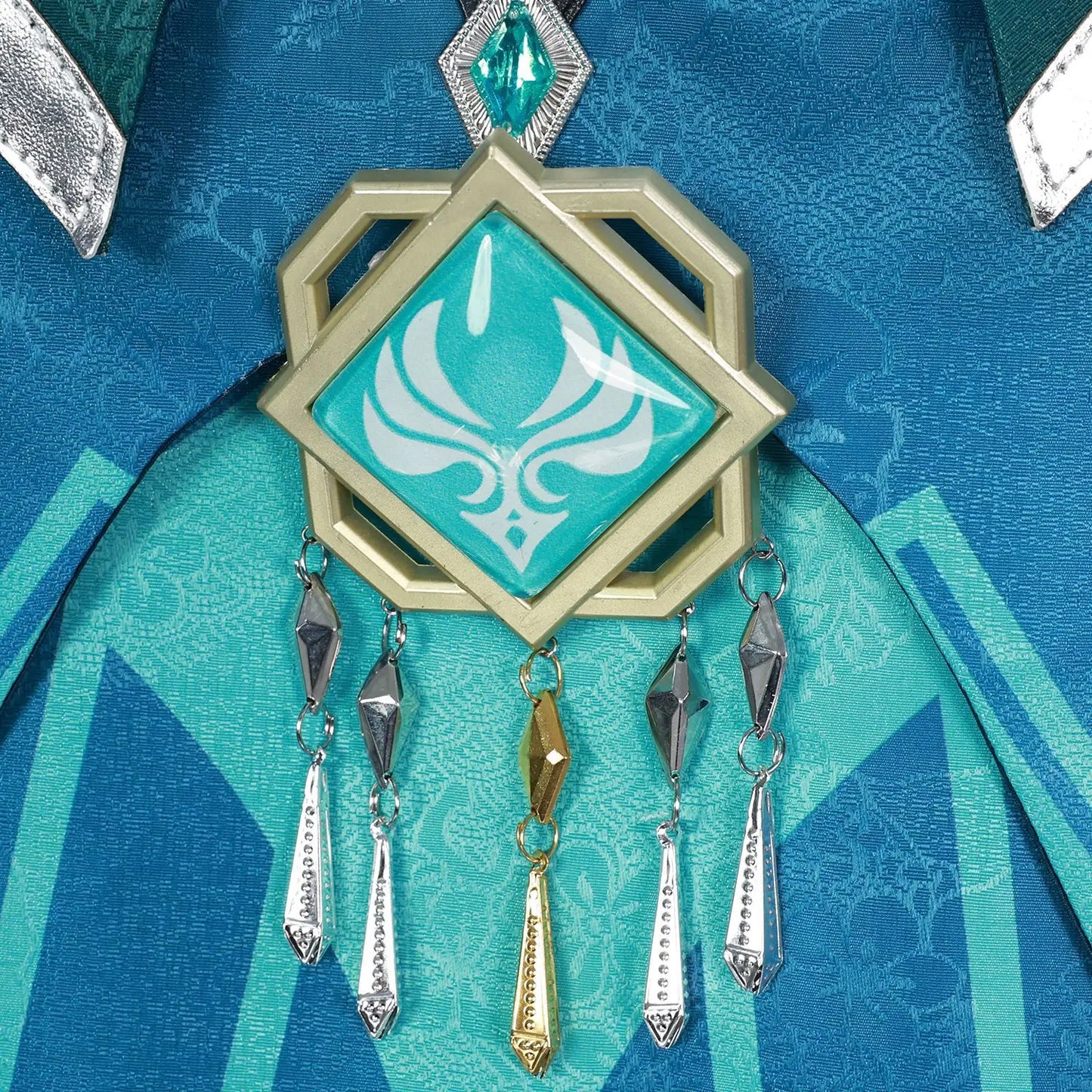 Lan Yan Cosplay Costume Wig Dress Genshin Impact Headwear Liyue Spring Woven From Jade Halloween Party for Women Girls Accessory